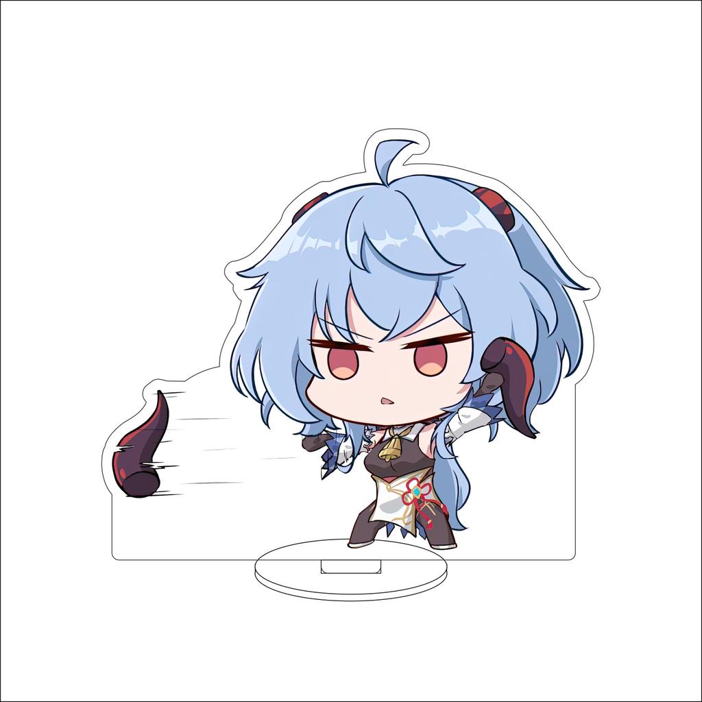10CM Anime Genshin Impact Figure Stand Model Amamiya Ganyu Cute Desk Decor Standing Sign Gifts