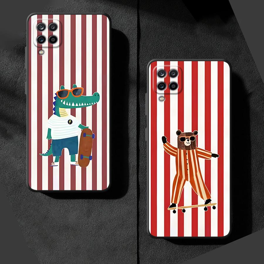 Case for Samsung Galaxy A12 A50 A16 A40 A70 A05 A13 A20 A17 A15 A06 A04 Funda Phone Cover Creative Cartoon Animals