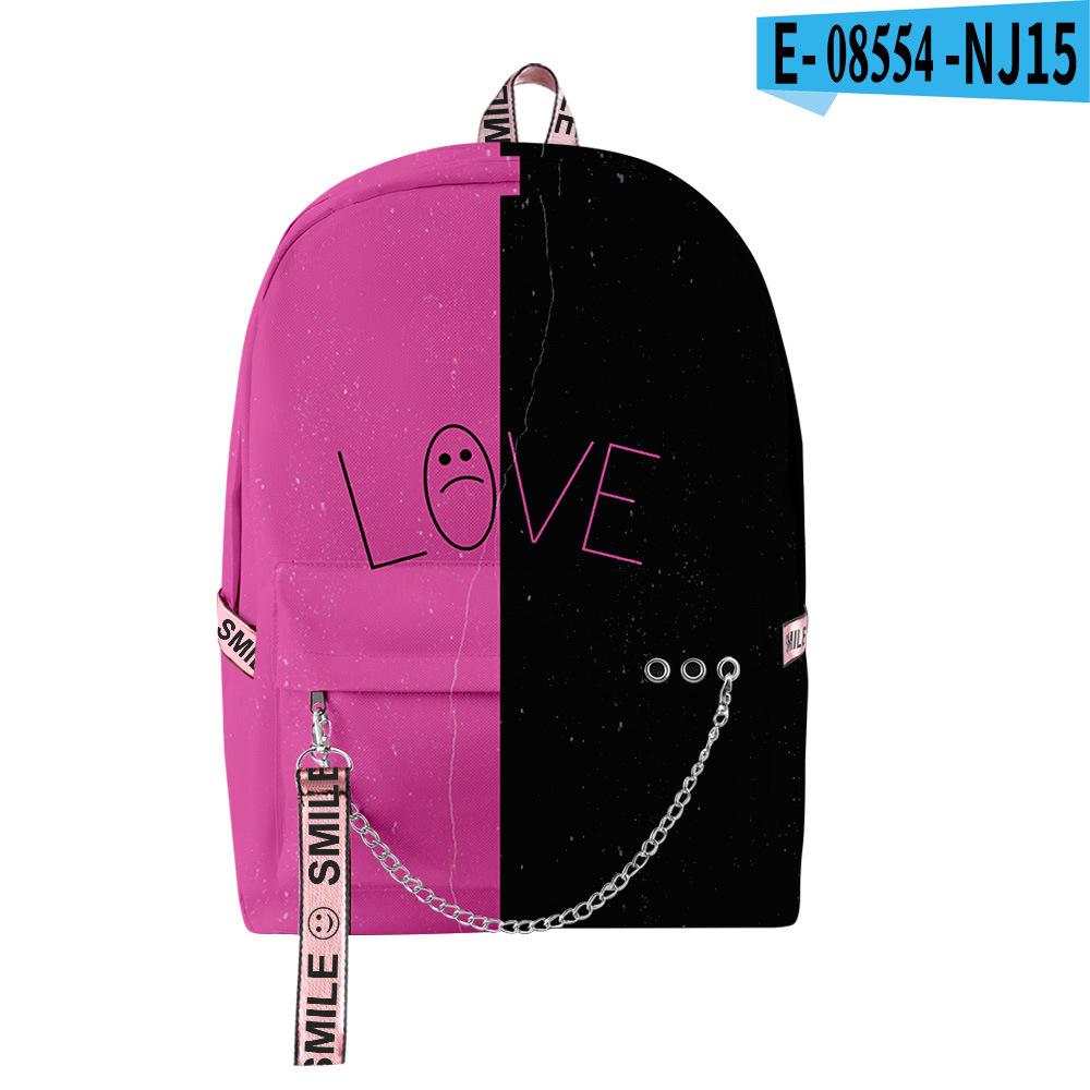 Beliebte Neuheit Jugendliche Schultaschen Unisex Liebe Lil Peep Reisetaschen 3D-Druck Oxford Wasserdicht Notizbuch Schulterrucksäcke
