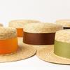 European and American spring and summer new multi-color decorative with flat-top straw straw hat outdoor travel sunscreen sunshade flat-top straw hat