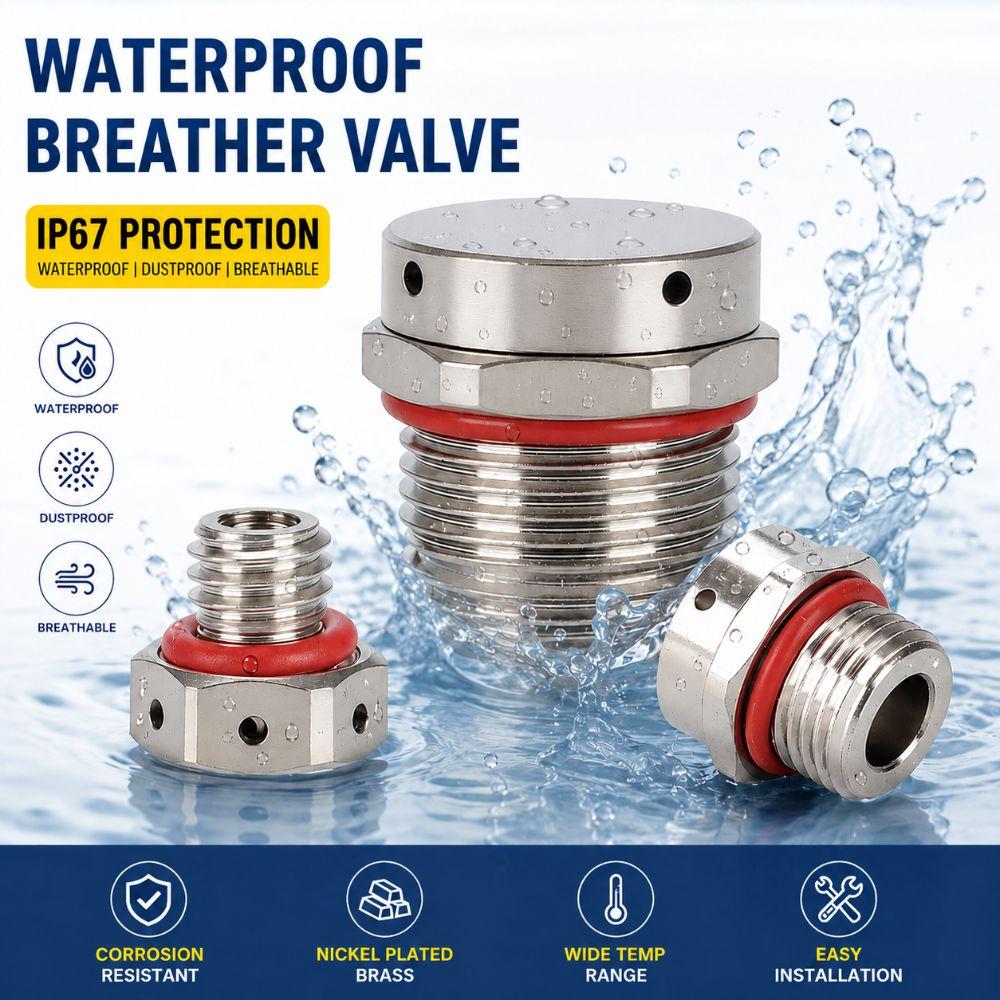 Nickel Plated Vent Plug Brass Pressure Balance Plug Durable Safety Relief Valve