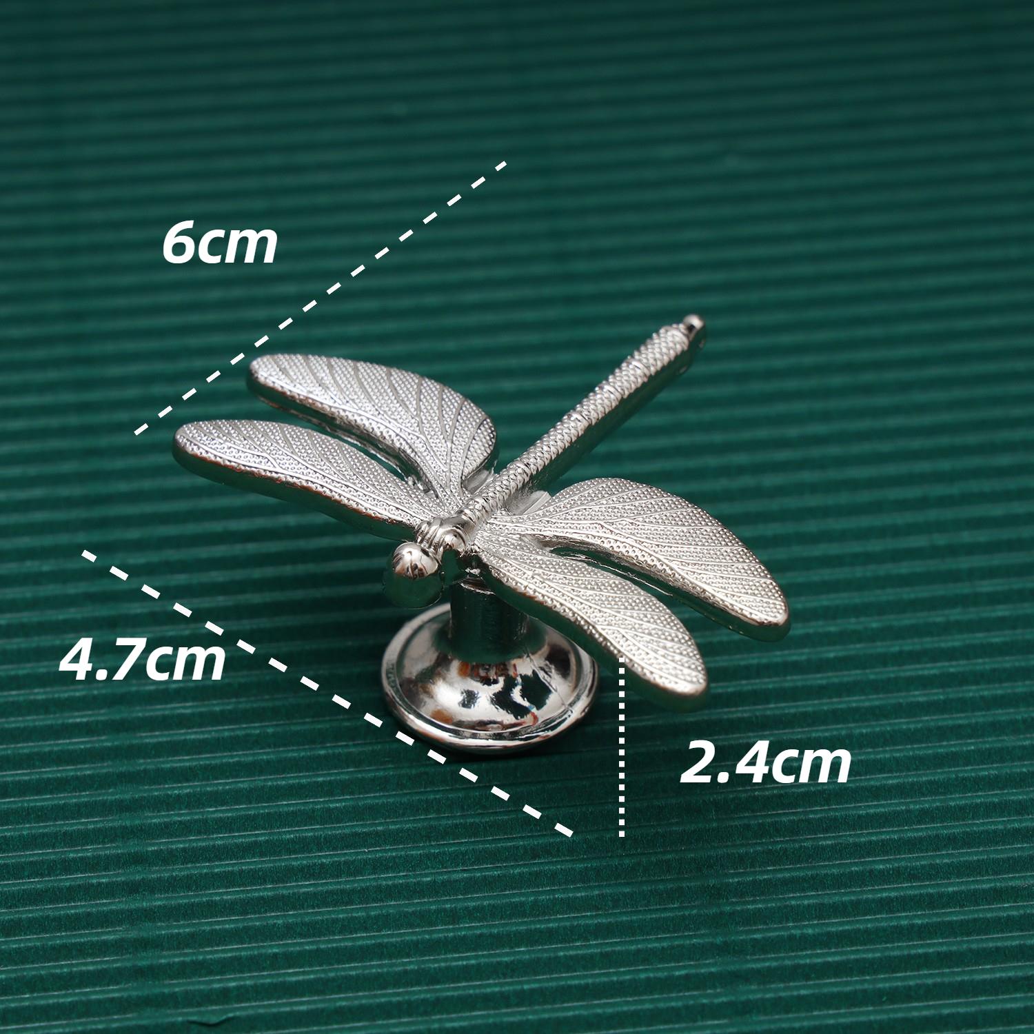 

Серебряные ручки для ящиков из цинкового сплава, ручки для кухонного шкафа, мебельные ручки, креативные мебельные ручки для шкафов и ящиков Dragonfly