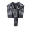 2026 Autumn/Winter Women's Korean Cashmere Knit Shawl, Black & White Striped Resort Style Scarf