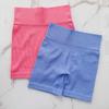 European and American Style High-Waisted Seamless Fitness Shorts for Women, Butt-Lifting Tight Yoga Pants, Ribbed Elastic Breathable Sports Shorts