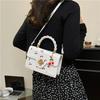 Cherry Print Fashionable Handbag New Autumn Trendy and Niche Crossbody Bag Stylish Personality and Elegant Small Square Bag New