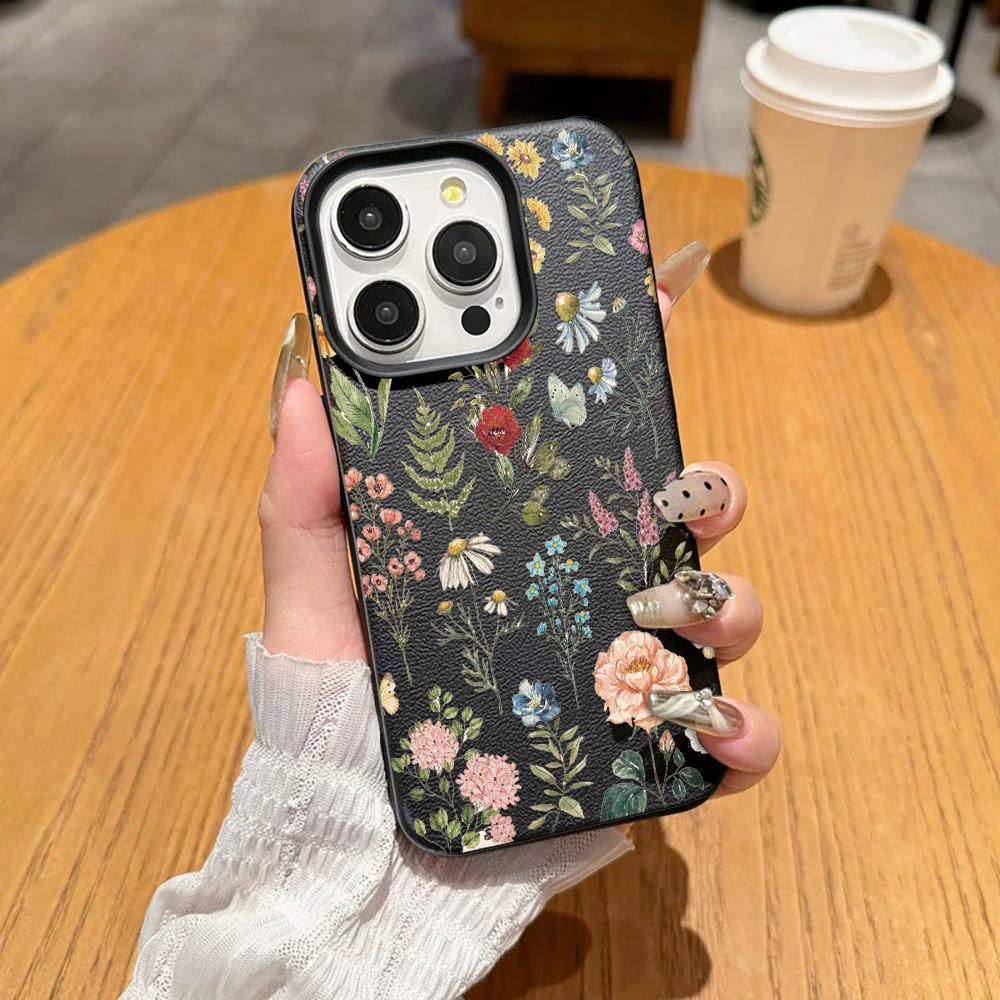 Soft Floral Flowers Phone Case For Iphone 17 17E 16E 11 Pro Max 15 12 14 Plus 16 13 Dustproof Protective Cover Coque