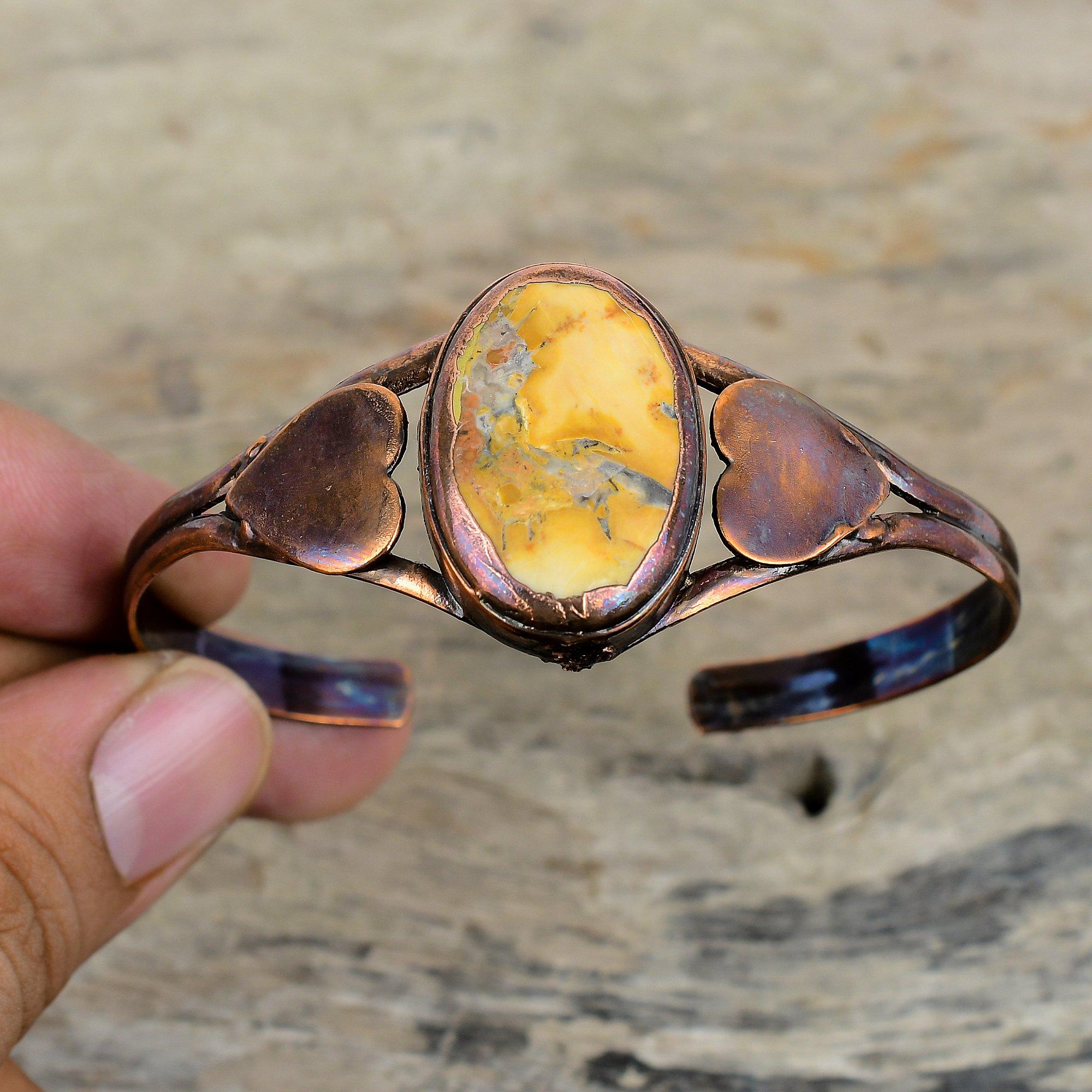 

Малигано Яшма Браслет-манжета из электроформованной меди Регулируемый браслет Красивые украшения из драгоценных камней Браслет-манжета ручной работы Свадебные подарки Adjustable