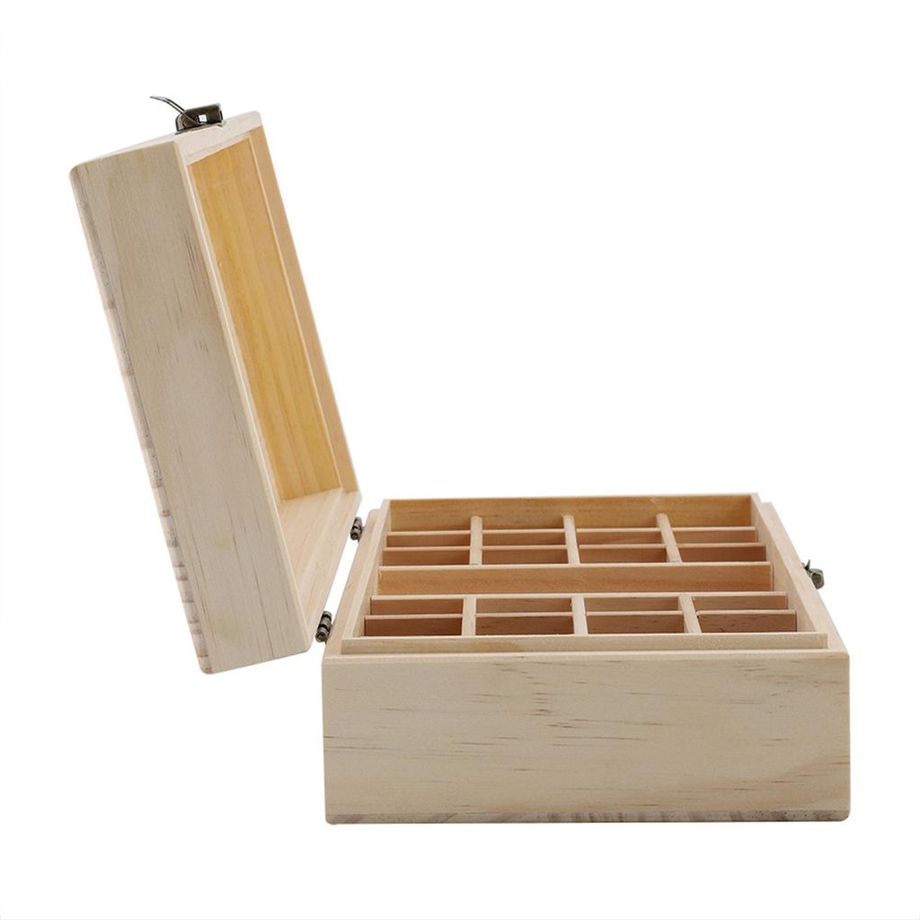 Wooden Storage Box Organizer for Essential Oil  Aromatherapy Container Jewelry Treasure
