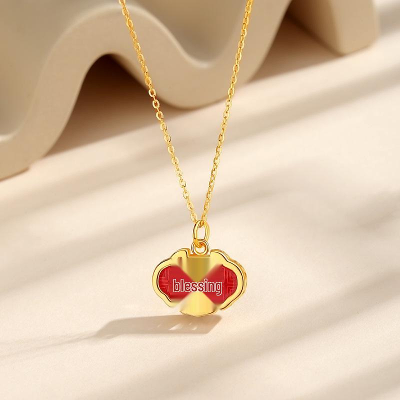 

Ожерелье Lucky Lock из серебра 925 пробы - Подвеска-цепочка на ключицу в китайском стиле для женщин, подарок на День матери 925 Silver