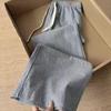 Comfortable Grey Striped Cotton Drawstring Pants for Short People - Thin, Casual, with Summer Pockets