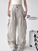 Women's 2025 American Retro Wide-Leg Parachute Cargo Pants - Quick-Dry, High-Waisted, Loose Fit