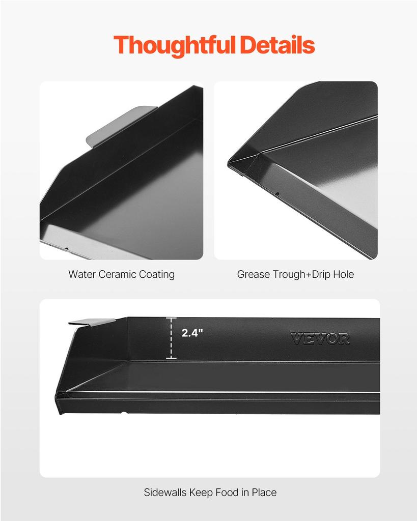 VEVOR Carbon Steel Griddle, 22x16 inch Universal Flat Top Rectangular Plate, Gas Grill Griddle for BBQ Grill, Teppanyaki, Portable Family Cookware