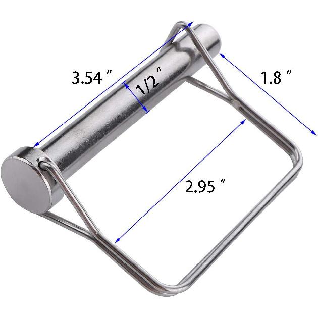 2 Pack Super Big Safety Coupler Pin 1/2" X 3.54"(12.6mm X 90mm), Full Marine Grade 316 Stainless Steel Heavy Duty Shaft Locking Pin