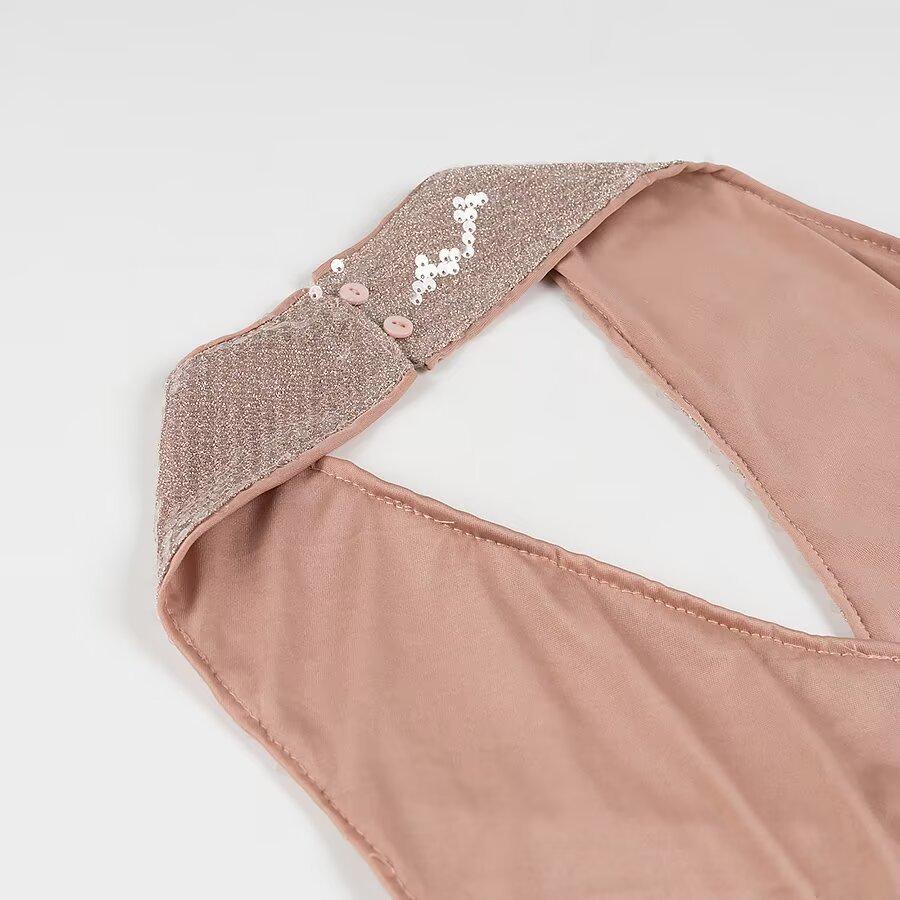 2024 Autumn Women's European & American Style Slim-Fit Halter Sequin Dress