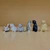 6Pcs Threatening Cat Figurine PVC Cartoon Social Kitten Statue Animal Sculpture Home Office Desktop Bookshelf Decoration Ornament