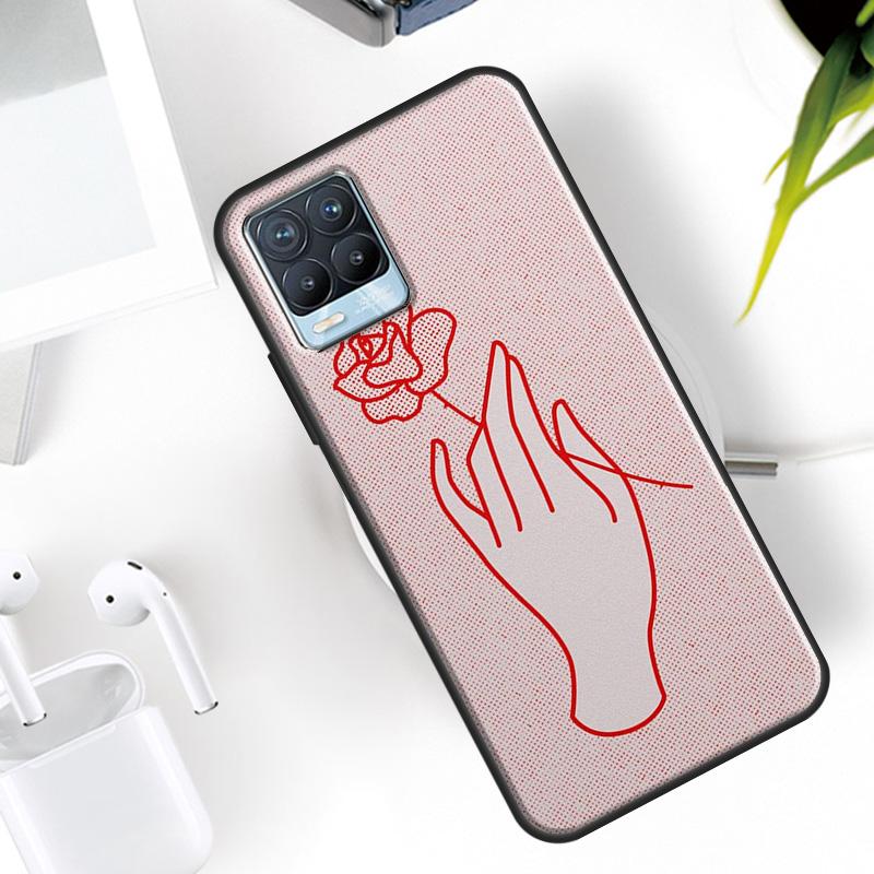 Hand hält Mond Finger Herz Hülle Für Realme 15 11 12 13 14 Pro Plus C53 C55 C51 C25 C63 C61 C65 C67 C71 C75 GT6 GT7 Pro