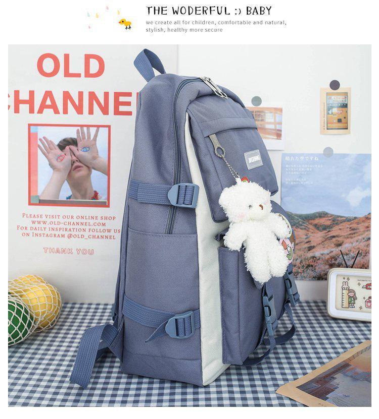 Large Capacity Korean Style Backpack for Girls - Forest Design, Perfect for Elementary and Junior High School Students