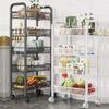 Multi-Layer Kitchen Storage Rack with Wheels for Microwave and Vegetables
