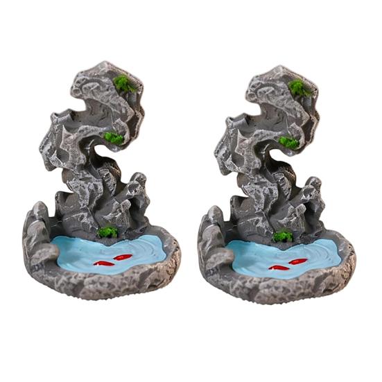 2 szt. Miniaturowa kamienna statua Żywiczne modele sztucznych skał do materiałów do dioram Krajobraz z miniaturowymi pociągami Kolejowy stół piaskowy Akcesoria do ogrodu zen