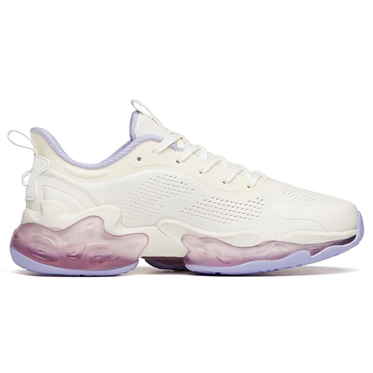 New ANTA Running Shoes Women's Low Top Ivory White/Light Purple 122035501-13