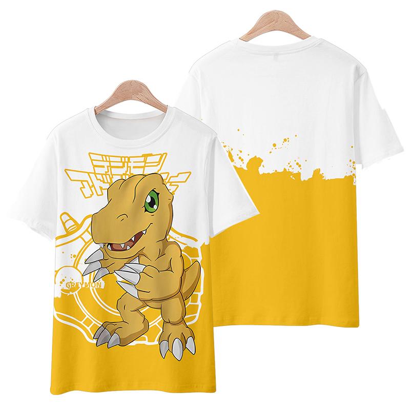 Anime Digimon Adventure 3D-Druck T-Shirts Sommer Herren Damen Lässig Mode Übergroß Kurzarm T-Shirt Männlich Tees Tops Kleidung