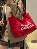 Women's Large Capacity Canvas Tote Bag - Summer Versatile Single Shoulder Bag with Letter Print