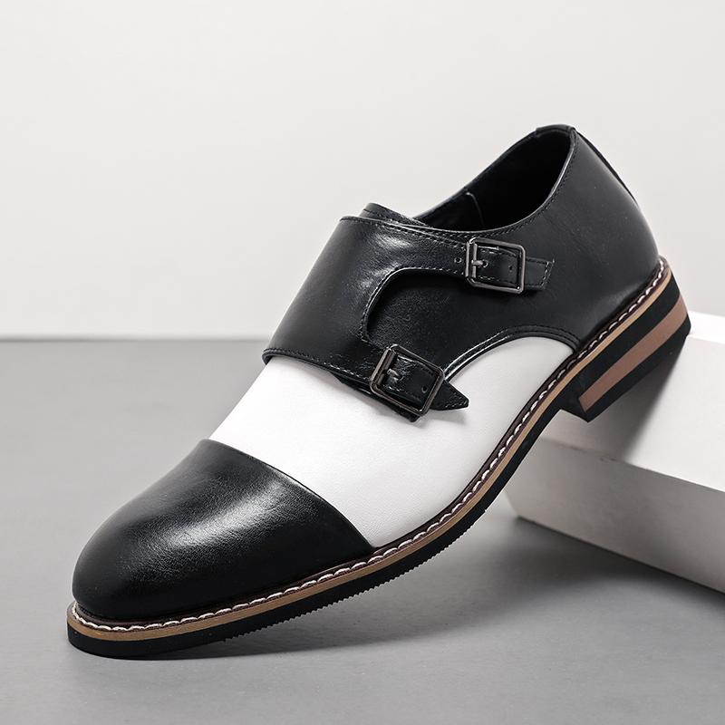Fashion Fashion New Pointed Mixed Color Shoes For Men Luxury Designer Monk Strap Loafers Formal Wedding Prom Dress Homecoming Footwear