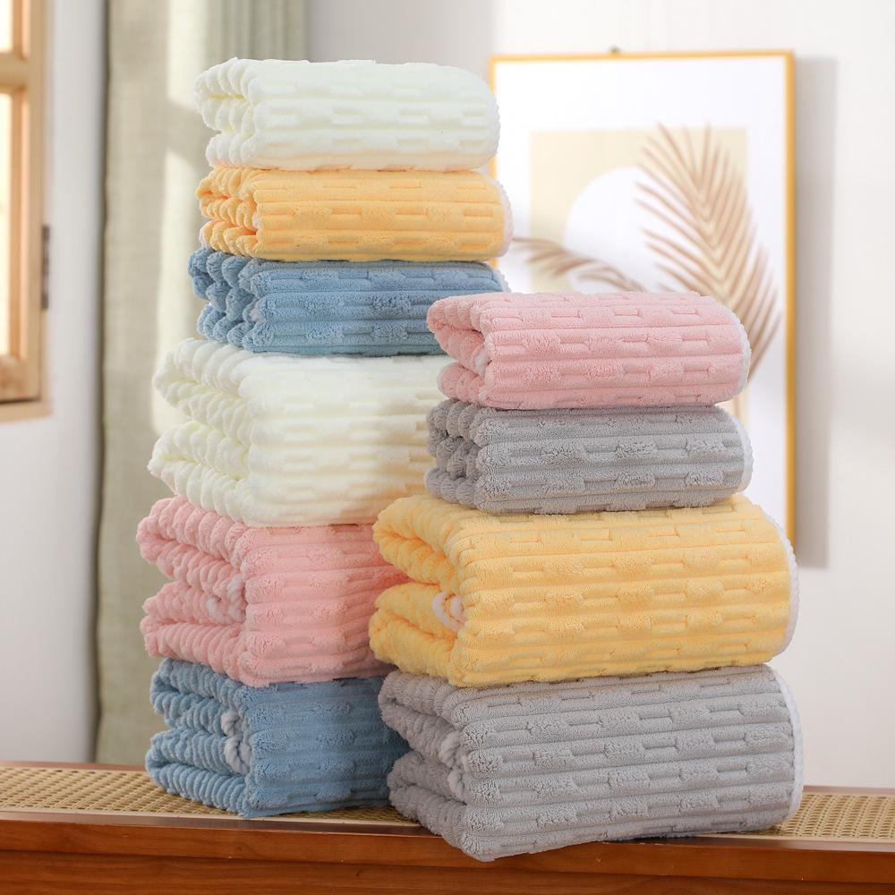 Prosop de baie din fibre ultrafine moi, prosop absorbant și cu uscare rapidă, prosop de baie din catifea de coral moale, îngroșat pentru casă