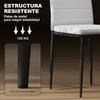 Pack of 6 Modern Dining Chairs Upholstered in Synthetic Linen with High Backrest and Metal Legs 41x50x97 cm White