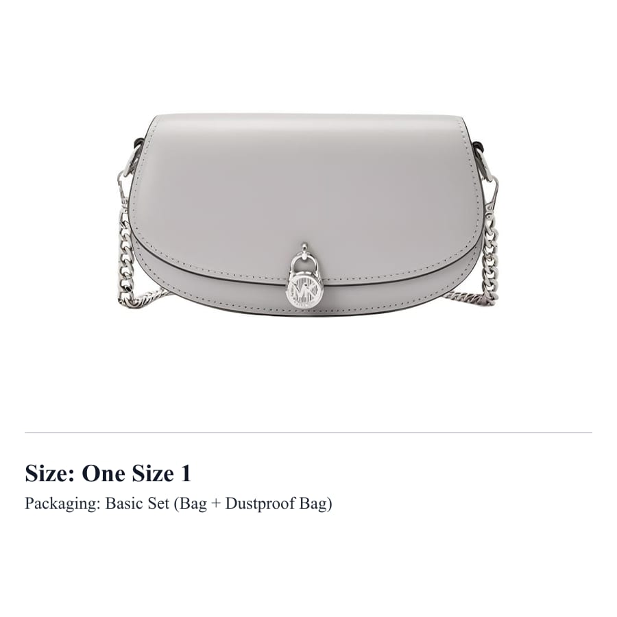 Michael Kors Mila Cow Leather Shoulder Bag, Crossbody Bag Small Women's Pearl Gray 35T5SIMC5L-PEARL GREY