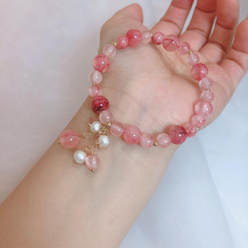 Women Natural Crystal Bracelet Holiday Gift Stretch Rope Bracelet Dating Party Crystal Bracelet Daily Wear