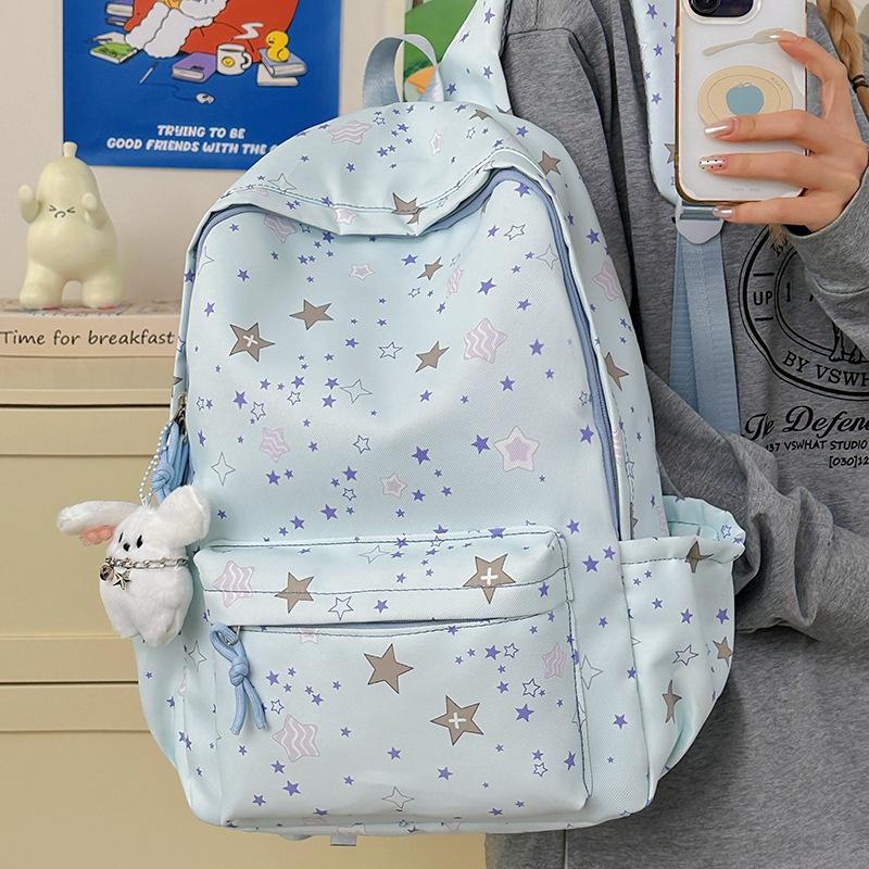 Schoolbag High Value Japanese Middle School Students Ins Schoolbag Star Versatile Backpack Large Capacity Travel Commuter Backpack Female