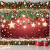 Holiday Display Colorful Bauble Christmas Decor Backdrop Festive Party Background Red Theme Festive Backdrop For New Year Xmas