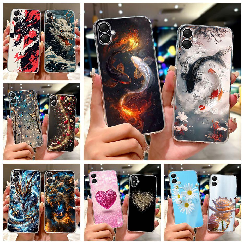 For Samsung Galaxy A06 Case A04 A04e A05 Lucky Koi Fashion Painted Cover Soft Silicone Case For Samsung A06 A 04 Galaxy A05 Bags