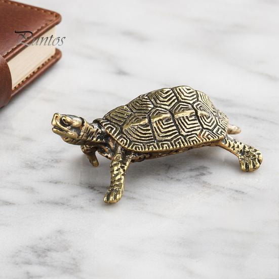 Unique Office Desk Accessories Vintage Metal Turtle Statues, Gold Figurines, Decorative Animal Elegant Brass Statue Ornament, Small Desktop Decoration