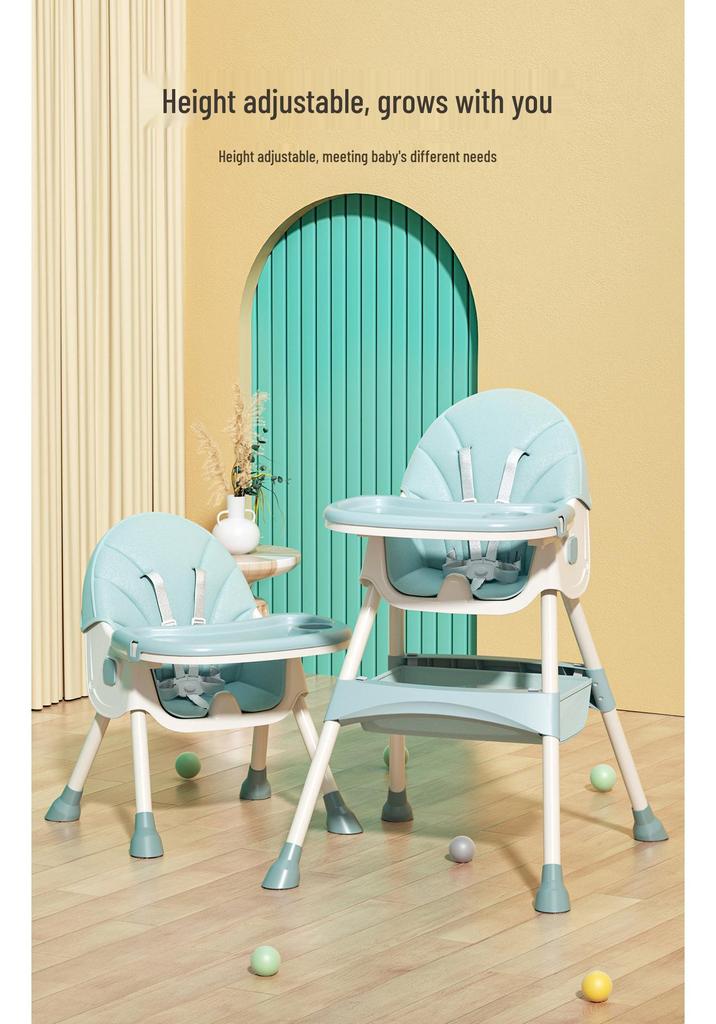 Adjustable Foldable Baby High Chair with Recline Function