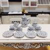Set da 15 pezzi Mini Teiera Piattini Tazze Accessori Mini Stoviglie in Ceramica Micro Acquario Paesaggio Ornamento per Paesaggistica