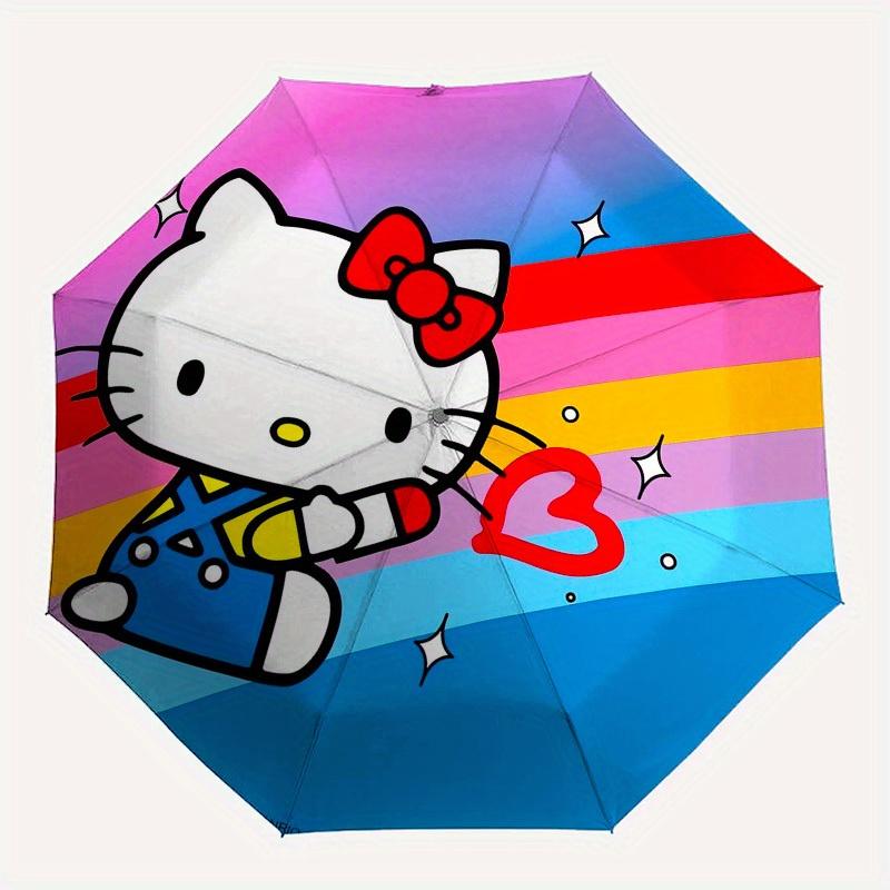 1pc Hello Kitty Rainbow Heart Umbrella with Plastic Handle,Suitable for All Seasons Home Travel Outdoor UmbrellaSanlio288