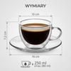Thermal Coffee Cup And Saucer 250Ml Borosilicate Glass