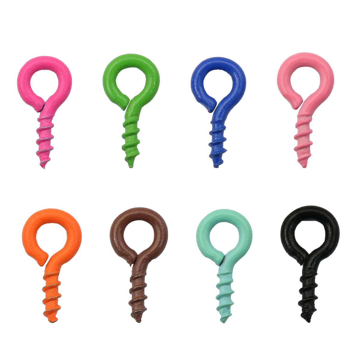 

50/100 шт. Железные окрашенные спреем крючки с маленьким ушком, застежки-петли, штифты с ушком для подвесок, крючки-петельки, подходят для просверленных бусин, для изготовления украшений своими руками 4x8mm 100pcs разноцветный