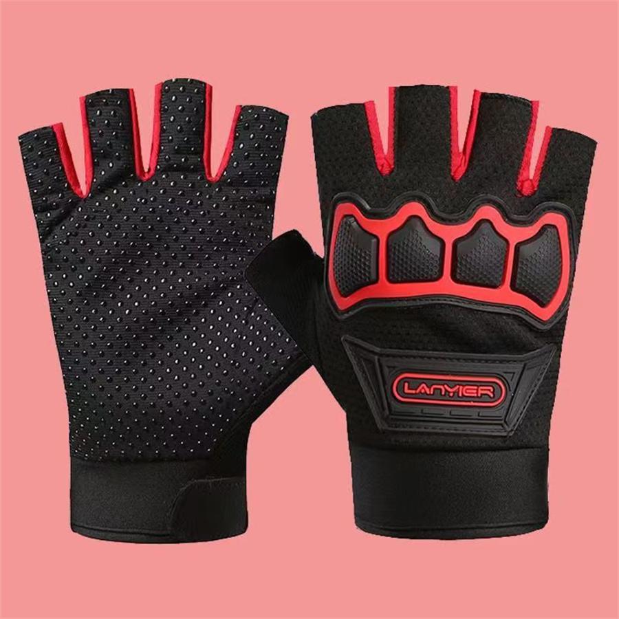 

Half Finger Cycling Gloves, Anti-Slip Breathable Protective Gloves for Sports & Outdoor L червоний