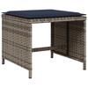 17 Piece Outdoor Dining Set with Cushions Gray Poly Rattan