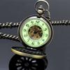 Luxury Luminous Mechanical Pocket Watch Bronze Hollow Wheel Hand-Winding Steampunk Pocket Hanging Chain Antique Watch Best Gifts