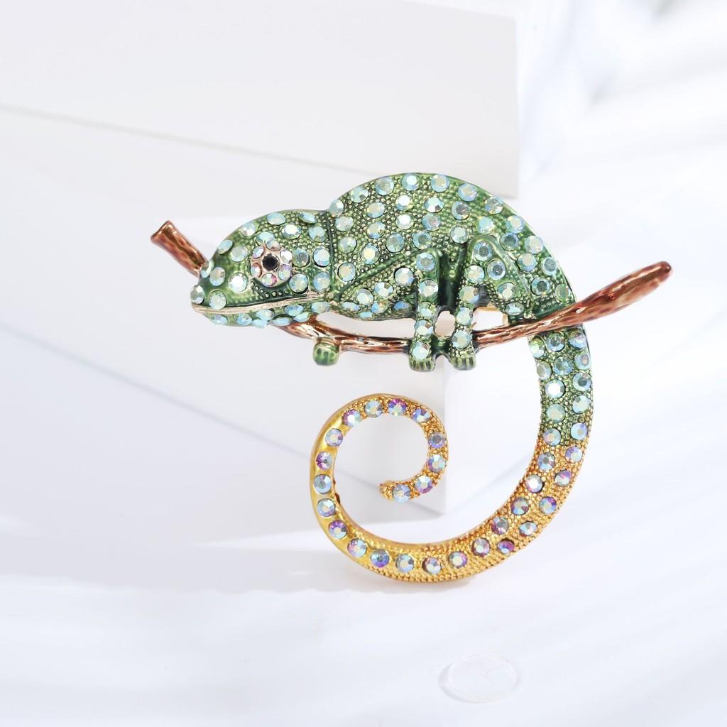 Style Animal Brooch With Colorful Water Drip Rhinestones For Women Dress Accessory