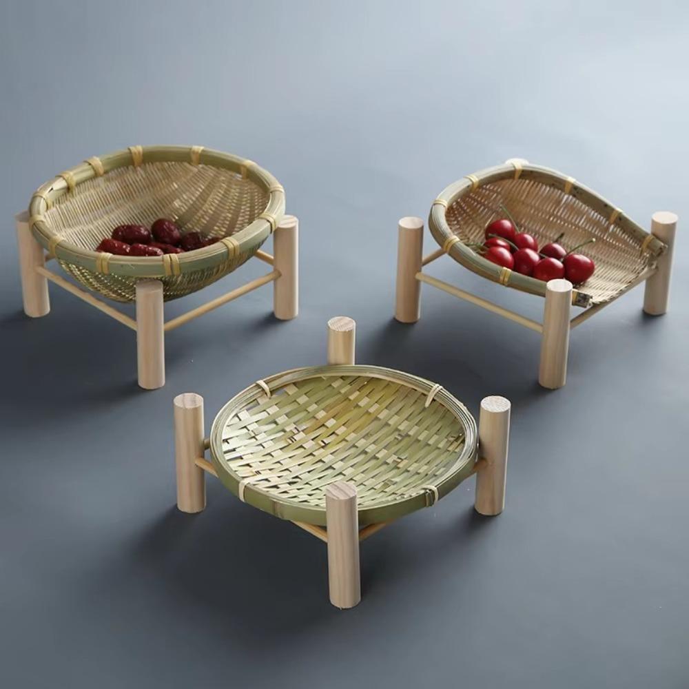 Decorative Basket Bamboo Dried Fruit Tray Woven Storage Baskets New Bamboo Basket Trays