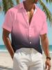 Short-Sleeved Shirt for Men with a Gradient Print, Made of Polyester, Available In Various Colors And Sizes, Perfect for Everyday Use And Outings