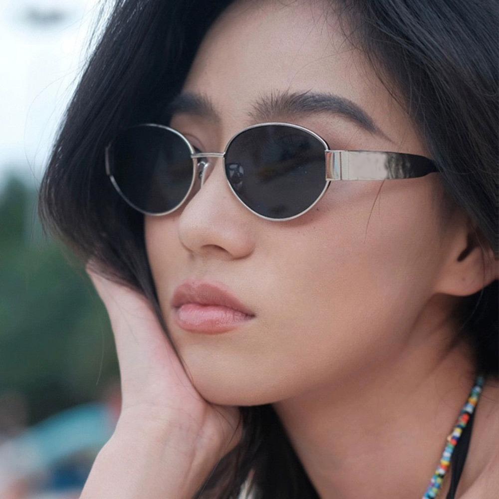 Vintage Oval Sunglasses for Women New Fashion Steampunk Sunglasses Retro Small Metal Brand Designer Eyewear UV400