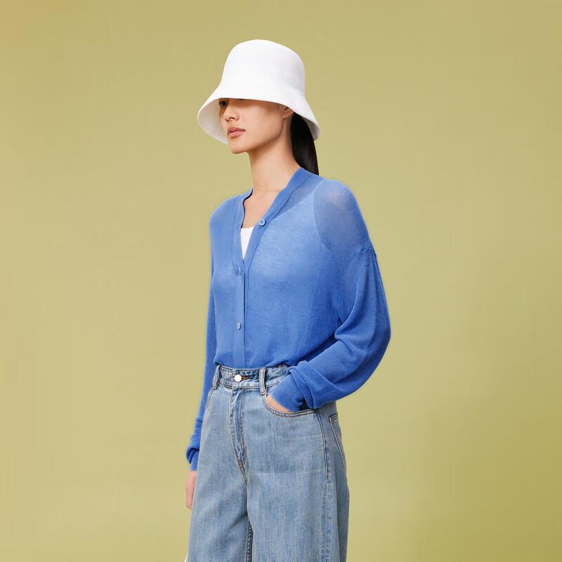 

LESS 2024 Summer Casual V-Neck Long Sleeve Cardigan M