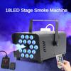 500W 18 LED Halloween Party Fog Machine Portable Stage Smoke Machine Small DISCO Atmosphere Equipment