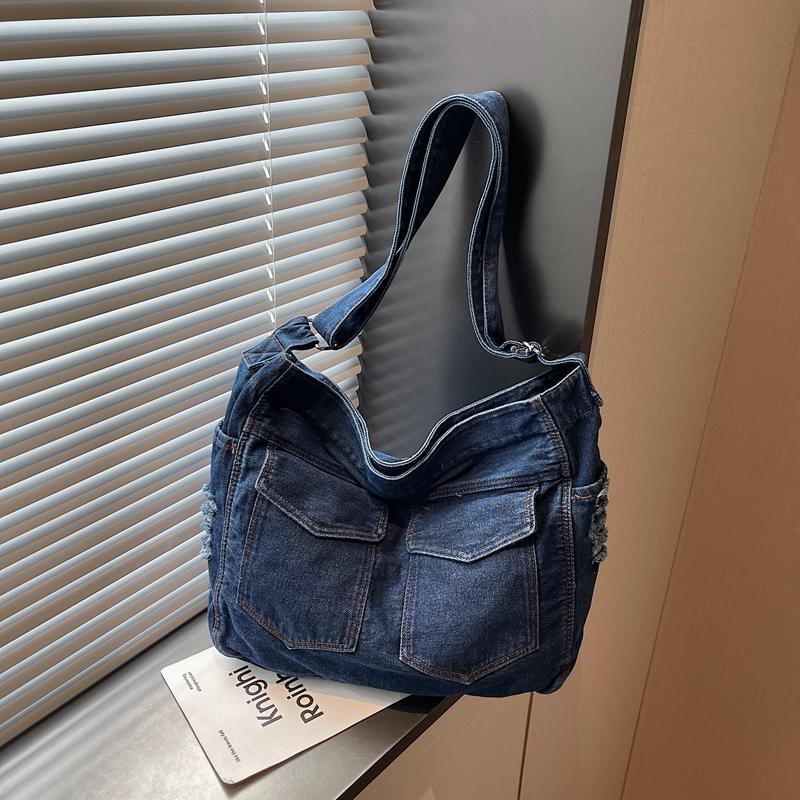 Denim Shoulder Bag Women's Large Capacity Vintage Tote Bag